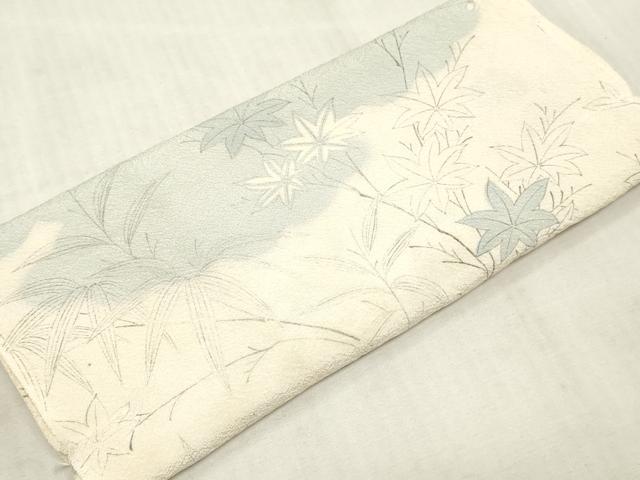 平和屋着物▼羽織・コート　解き反物　羽尺　手描き　草花文　逸品　DABK3736zy