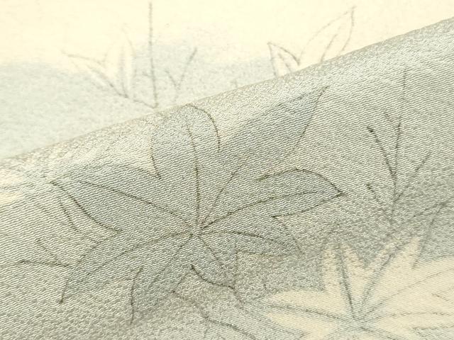 平和屋着物▼羽織・コート　解き反物　羽尺　手描き　草花文　逸品　DABK3736zy