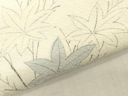 平和屋着物▼羽織・コート　解き反物　羽尺　手描き　草花文　逸品　DABK3736zy