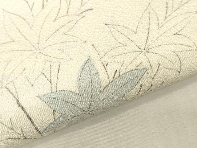 平和屋着物▼羽織・コート　解き反物　羽尺　手描き　草花文　逸品　DABK3736zy