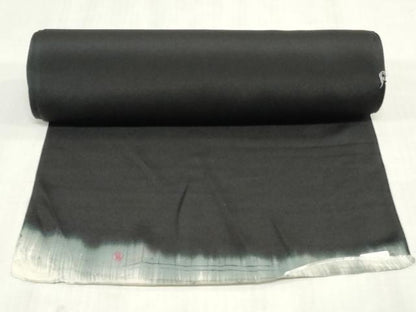 平和屋着物▼黒留袖　解き反物　着尺　駒刺繍　地紙草花文　金彩　逸品　DABK3844zy