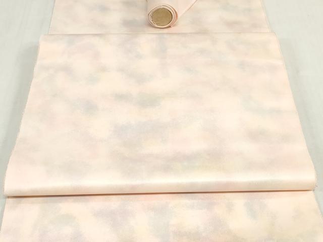 平和屋着物▼西陣　名古屋帯　帯反物　ワンポイント螺鈿　霞文　証紙付き　逸品　未使用　DABK3865zy