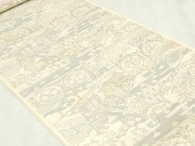 平和屋着物▼塩沢紬　反物　着尺　吉祥文　証紙付き　逸品　未使用　DABK3871zy