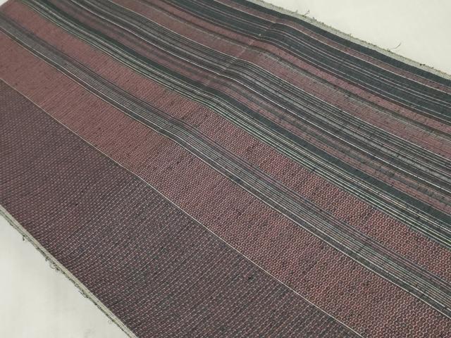 平和屋着物▼本場真綿結城紬　反物　着尺　80亀甲　間道　証紙付き　逸品　未使用　DABK3873zy