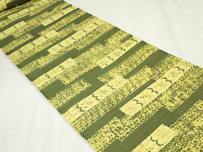 平和屋着物▼羽織・コート　反物　羽尺　本臈纈染　横段花文　逸品　未使用　DABK3903zy