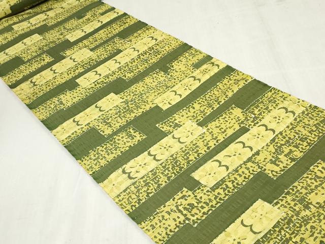平和屋着物▼羽織・コート　反物　羽尺　本臈纈染　横段花文　逸品　未使用　DABK3903zy