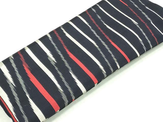 平和屋着物▼お召　解き反物　着尺　変わり縞　逸品　DABK3954zy