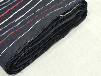 平和屋着物▼お召　解き反物　着尺　変わり縞　逸品　DABK3954zy