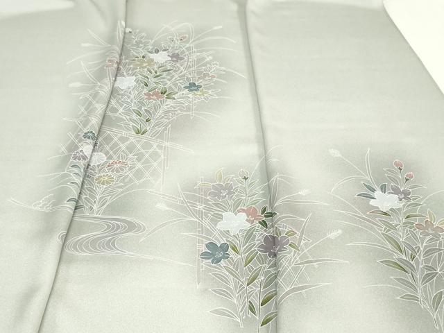 平和屋着物▼付下げ　反物　着尺　草花文　暈し染め　逸品　未使用　DABK3989zy