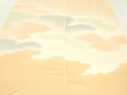 平和屋着物▼付下げ　反物　着尺　錦彩織　霞文　暈し染め　逸品　未使用　DABK3990zy