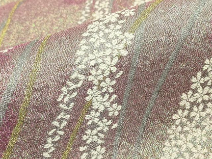 平和屋着物▼六通柄袋帯　舞花文　金糸　正絹　逸品　DABK4267az