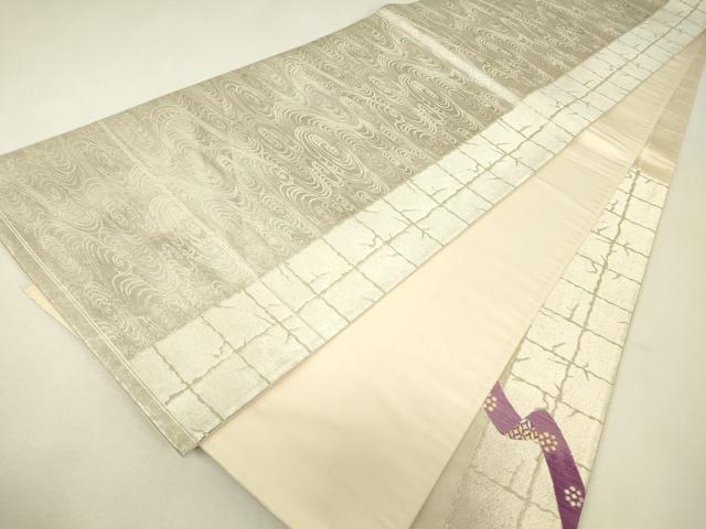 平和屋着物▼西陣　京の名門　じゅらく謹製　帝王紫　太鼓柄袋帯　鳳輦王朝図　金銀糸　正絹　逸品　DABK4304az