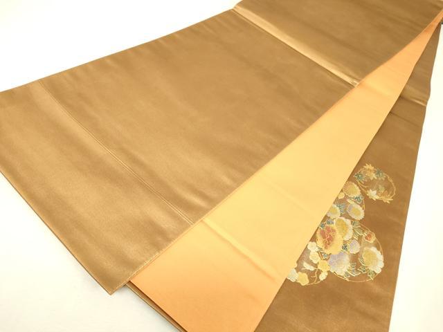 平和屋着物▼太鼓柄袋帯　螺鈿　天井花文　金彩　正絹　逸品　DABK4345az