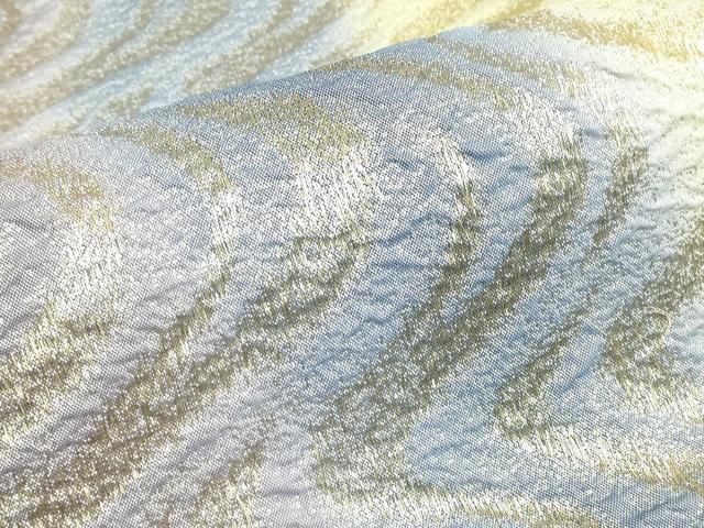平和屋着物▼全通柄袋帯　流水文　金糸　正絹　逸品　DABK4357az