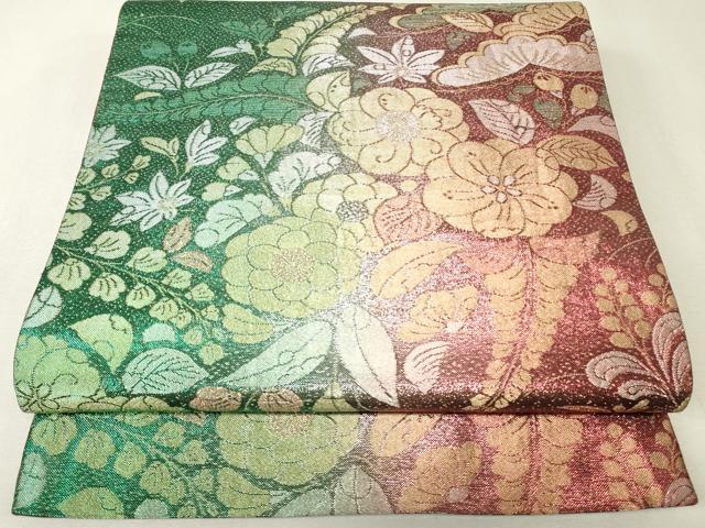 平和屋着物▼六通柄袋帯　辻が花　金糸　正絹　逸品　DABK4414az