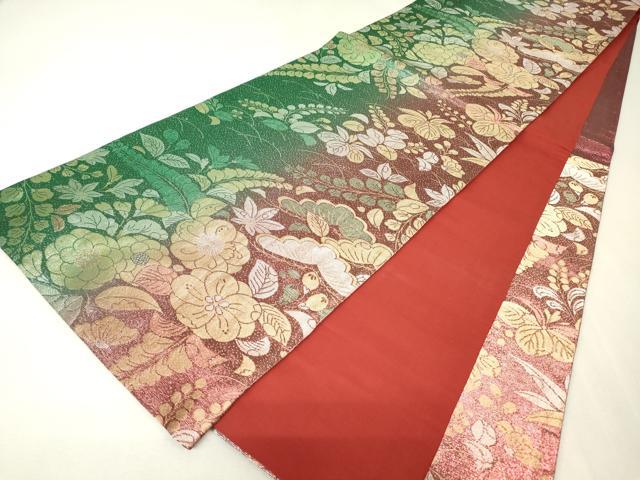 平和屋着物▼六通柄袋帯　辻が花　金糸　正絹　逸品　DABK4414az