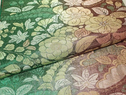 平和屋着物▼六通柄袋帯　辻が花　金糸　正絹　逸品　DABK4414az