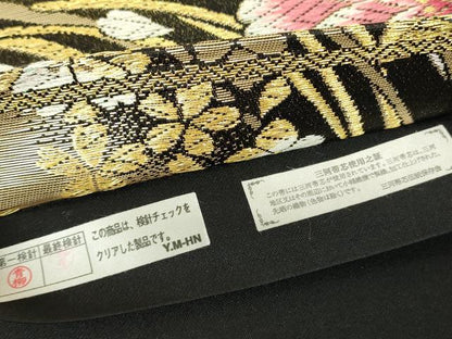 平和屋着物▼六通柄袋帯　舞花文　金糸　正絹　逸品　DABK4454az