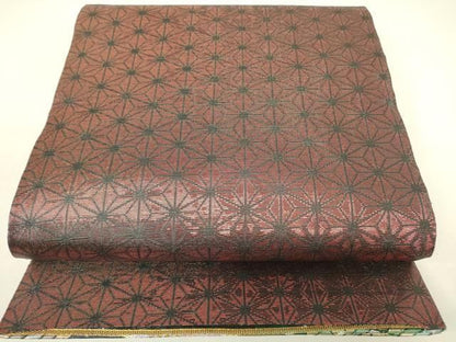 平和屋着物▼両面　六通柄袋帯　舞花文　金糸　正絹　逸品　DABK4513az