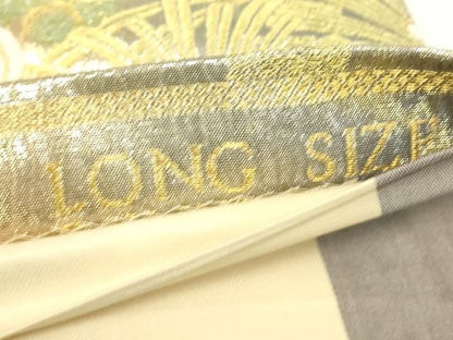 平和屋着物▼両面　六通柄袋帯　煌彩辻ヶ花　金銀糸　正絹　逸品　DABK4521az