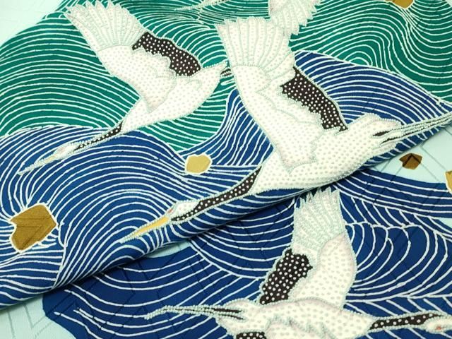 平和屋着物▼中国三大刺繍　相良刺繍　太鼓柄袋帯　飛鶴流水文　正絹　逸品　DABK4600az
