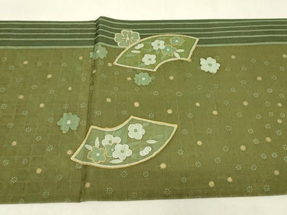 平和屋着物▼太鼓柄袋帯　地紙花鳥文　金通し地　金銀彩　正絹　逸品　DABK4689az