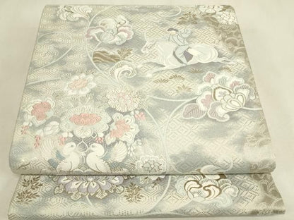平和屋着物●西陣　とみや織物謹製　とみや帯　六通柄袋帯　唐織　正倉院狩座　証紙付き　正絹　逸品　DABK4880az