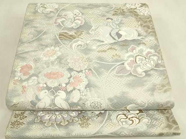 平和屋着物●西陣　とみや織物謹製　とみや帯　六通柄袋帯　唐織　正倉院狩座　証紙付き　正絹　逸品　DABK4880az
