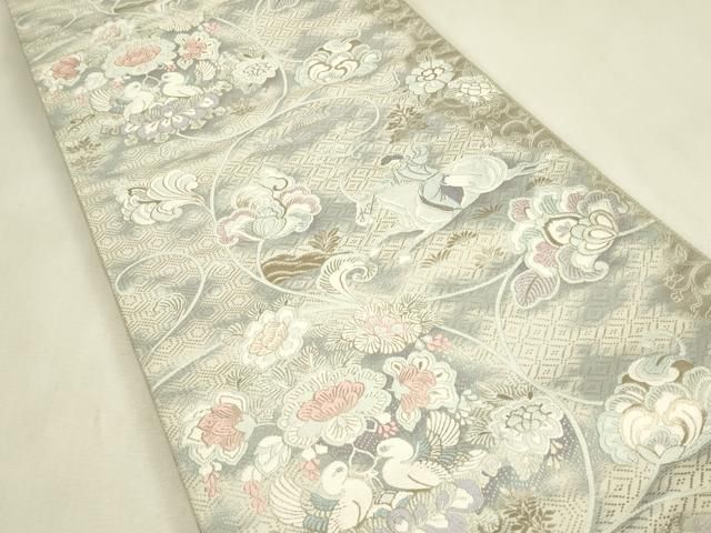 平和屋着物●西陣　とみや織物謹製　とみや帯　六通柄袋帯　唐織　正倉院狩座　証紙付き　正絹　逸品　DABK4880az