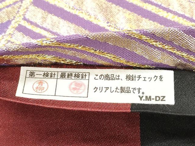 平和屋着物▼両面　六通柄袋帯　枝垂れ桜　金糸　正絹　逸品　DABK5035ea