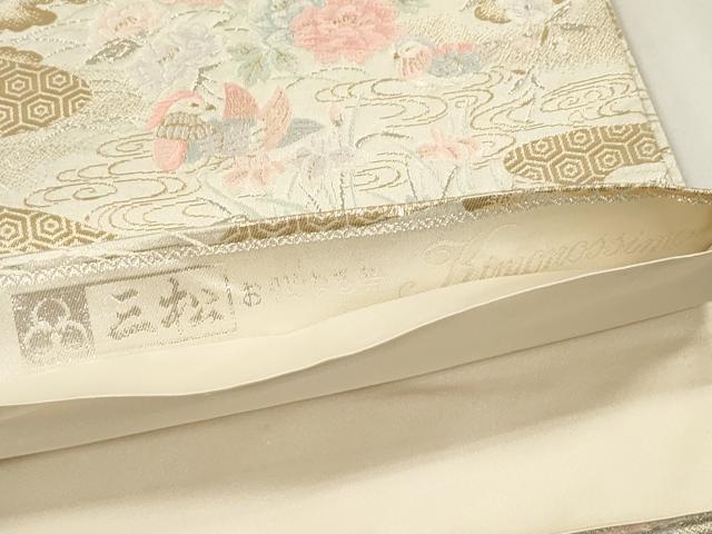 平和屋本店▼六通柄袋帯　唐織　流水鴛鴦花松文　本金箔24K　正絹　逸品　DABK5064ea