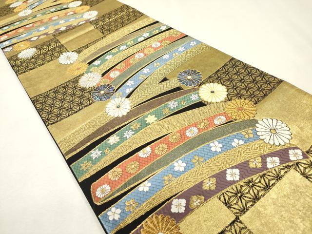 平和屋本店▼西陣　袋帯　螺鈿　菊達作　吉祥花文　本金箔　正絹　逸品　DABK5080ea