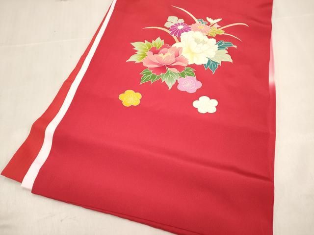 平和屋着物[]お宮参り　女の子　祝着　産着　初着　のしめ　楽器花車文　暈し染め　金彩　逸品　未使用　DABK5170ea