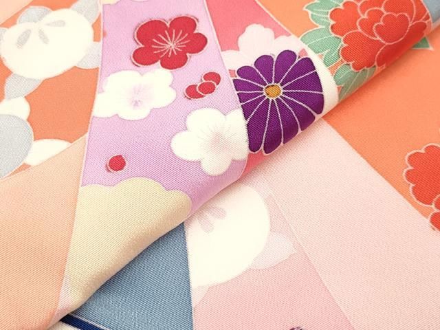 平和屋着物[]お宮参り　女の子　祝着　産着　初着　のしめ　友禅　束ね熨斗花文　松竹梅　暈し染め　逸品　DABK5171ea