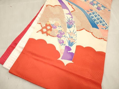 平和屋着物[]お宮参り　女の子　祝着　産着　初着　のしめ　駒刺繍　鳳凰熨斗花文　金彩　逸品　DABK5174ea