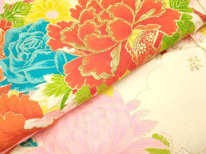 平和屋着物[]お宮参り　女の子　祝着　産着　初着　のしめ　刺繍　檜扇花車文　金彩　逸品　DABK5176ea