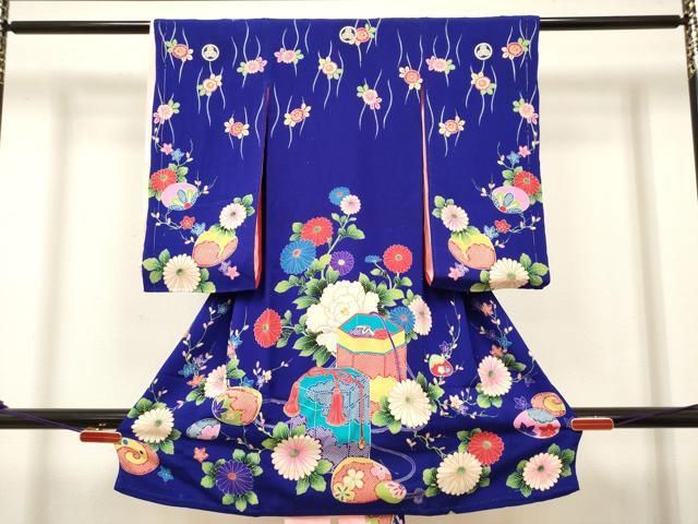 平和屋着物[]アンティーク　大正ロマン　お宮参り　女の子　祝着　産着　初着　のしめ　貝桶花文　逸品　DABK5177ea
