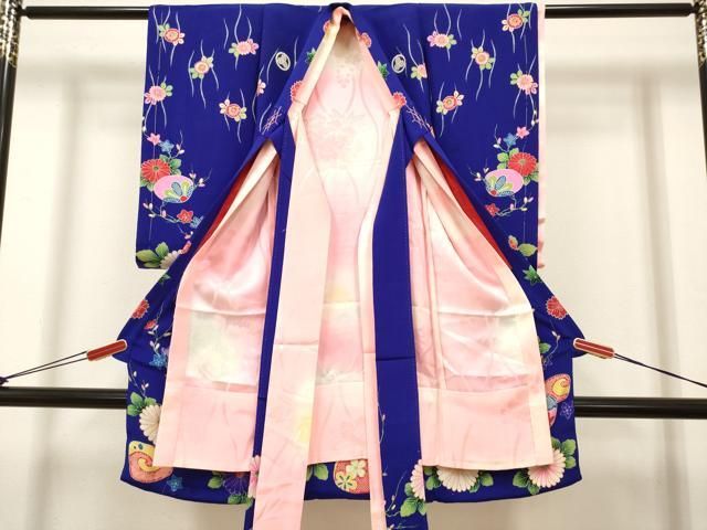 平和屋着物[]アンティーク　大正ロマン　お宮参り　女の子　祝着　産着　初着　のしめ　貝桶花文　逸品　DABK5177ea