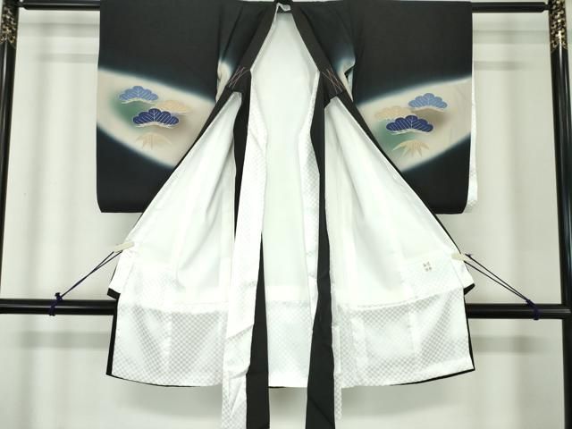 平和屋着物[]お宮参り　男の子　祝着　産着　初着　のしめ　鷹　鷲　鏡裏絵巻松文　暈し染め　金彩　逸品　DABK5183ea