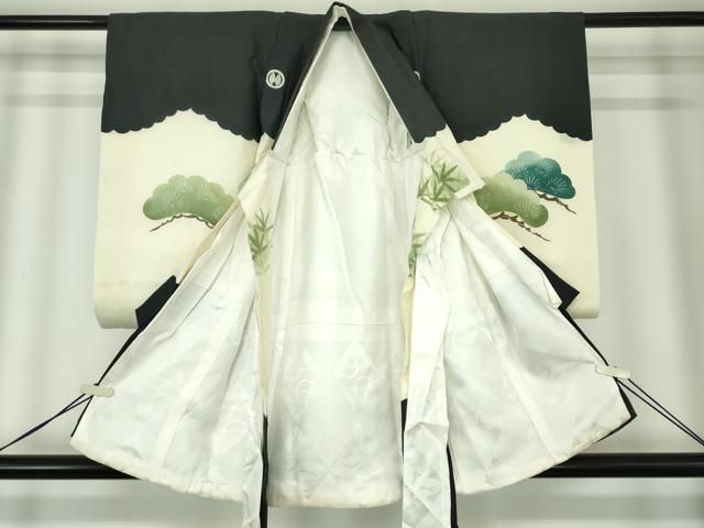 平和屋着物[]お宮参り　男の子　祝着　産着　初着　のしめ　駒刺繍　鷹　鷲　笠松　逸品　DABK5184ea