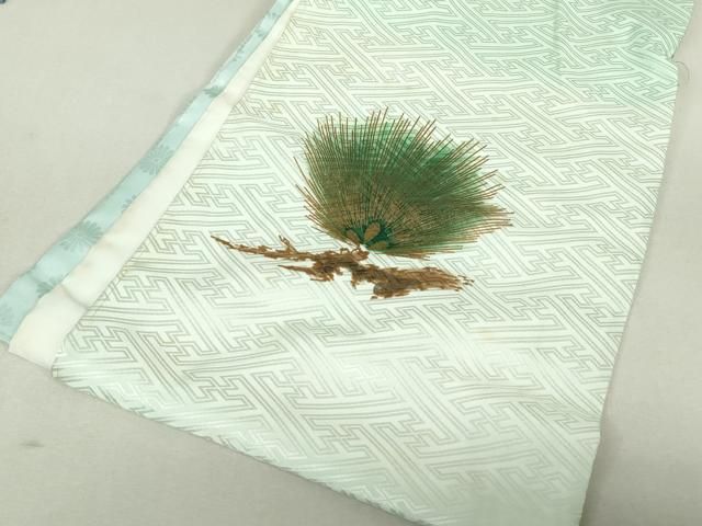 平和屋着物[]お宮参り　男の子　祝着　産着　初着　のしめ　刺繍　鷹　鷲　風景松文　暈し染め　金糸　洗える着物　DABK5190ea