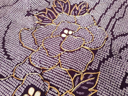 平和屋着物∵女の子　十三参り　子供　祝着　駒刺繍　総絞り　牡丹　金糸　逸品　DABK5201ea