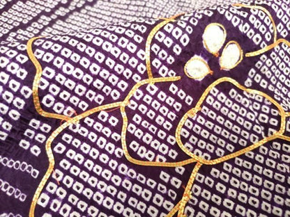 平和屋着物∵女の子　十三参り　子供　祝着　駒刺繍　総絞り　牡丹　金糸　逸品　DABK5201ea
