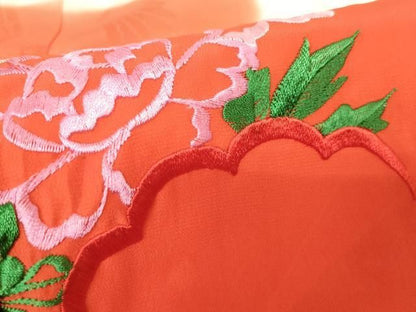 平和屋着物[]お宮参り　女の子　祝着　産着　初着　のしめ　総刺繍　花車文　暈し染め　金糸　逸品　DABK5210ea