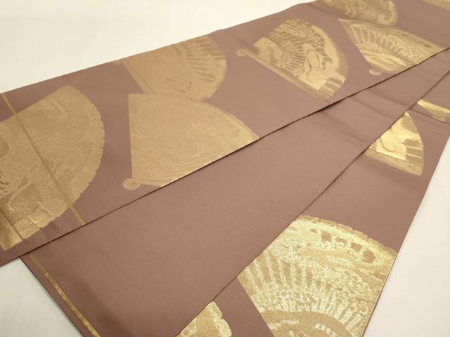 平和屋本店▼西陣の名門　本家加納　六通柄　本袋帯　手織　舞扇文　本金　正絹　逸品　DABK5521sf