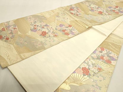 平和屋本店▼六通柄袋帯　唐織　王朝佐賀　本金箔24Ｋ　正絹　逸品　DABK5525sf