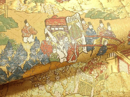 平和屋本店▼六通柄袋帯　京三景　源氏物語　本金箔　正絹　逸品　DABK5530sf