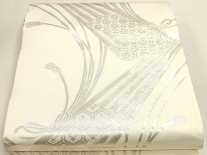 平和屋本店▼両面　六通柄袋帯　裂取御車紋　本金箔24Ｋ　正絹　逸品　DABK5535sf