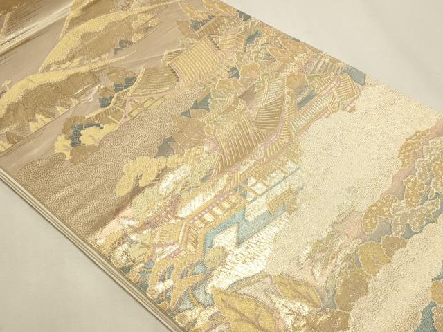 平和屋本店▼六通柄袋帯　平等院全景　純金二重箔　正絹　逸品　DABK5536sf