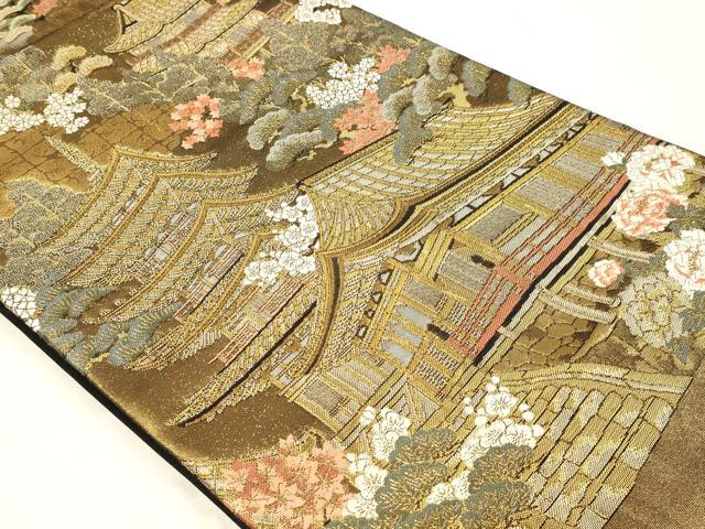 平和屋本店▼六通柄袋帯　奈良室生寺　本金箔　正絹　逸品　DABK5548sf